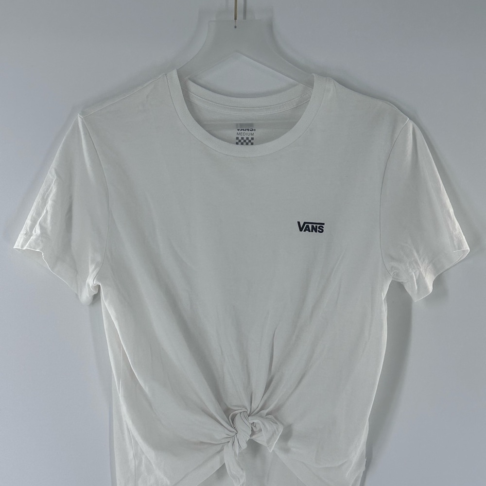 Vans White Tee with Gray Print
